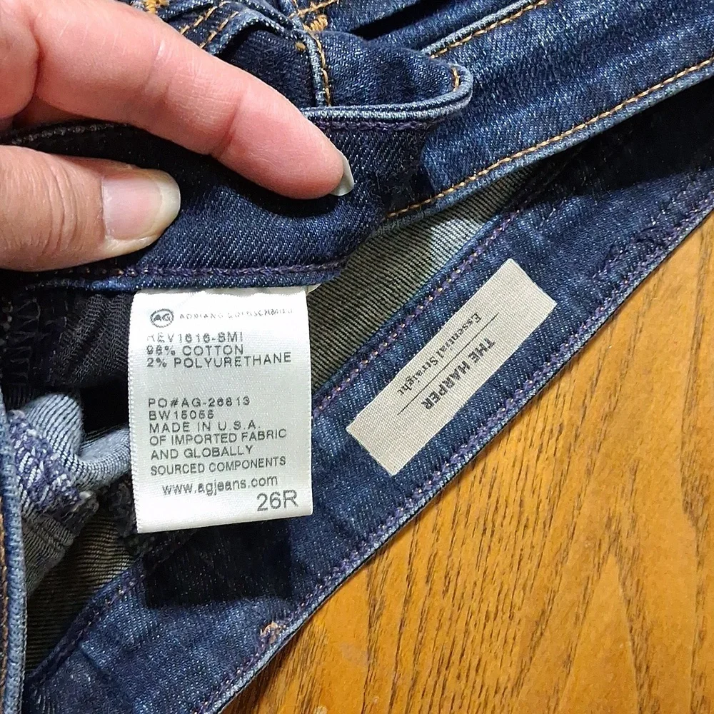 AG ADRIANO GOLDSCHMIED JEANS  Womens 26 BLUE HARPER ESSENTIAL STRAIGHT  Preowned - Picture 5 of 6